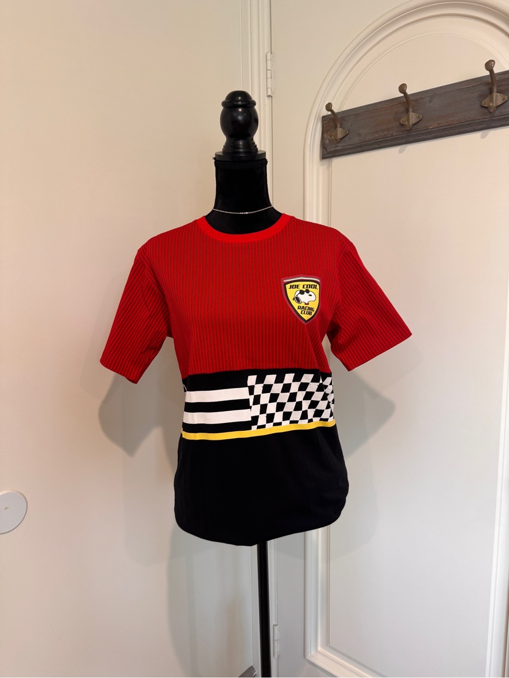 Peanuts Red & Black Racing Tee with Checker & Yellow Patch